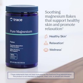 Pure Magnesium Flakes Trace Minerals - Contenedor de 44 onzas