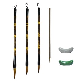 Knana 6Pcs Calligraphy Brushes Painting Writing Brushes Watercolor Brushes Set Writing Sumi Hubi Maobi Drawing Watercolor Ink Art Kanji Painting Calligraphy Brush for Beginners