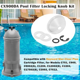 johntruck CX900DA Pool Filter Knob Kit Fit for Hayward Star-Clear Plus Cartridge Filter Models C751 C900 C9002 C1200 C12002 C12002S, Replace for CX900D/CX900H/CX900W/C900J