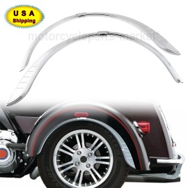 Chrome Rear Fender Accent Flare Trim ABS Fit For Harley Tri Glide Trike FLHXXX