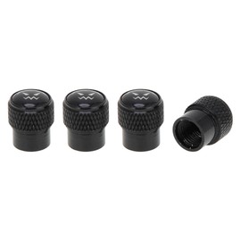 RATCHROLL 4 Pcs Tire Valve Stem Caps Stylish 8x15mm Tyre Valve Dust Covers Black Aluminum Alloy Epoxy Resin