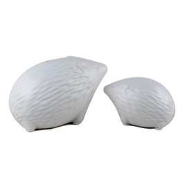 NWFashion Ceramic Animal Figurines Home Decoration furniture desktop display (White Hedgehog)