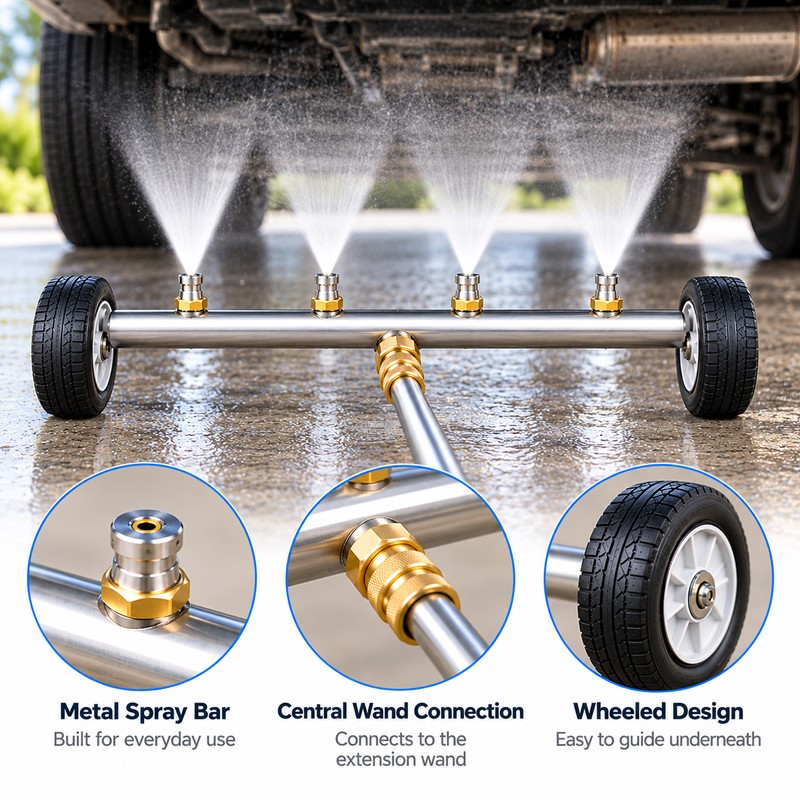 2-in-1 Undercarriage Pressure Washer Kit with Extension Wands – 4000