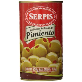 Serpis Olives Stuffed with Red Pepper, 12.34 Ounce (Pack of 6)