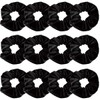 Whavel Black Velvet Scrunchies for Women's Hair, 12 Pack Elastic