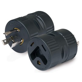 Weekender by ParkPower 20 Amp, 125V Male to 30 Amp, 125V Locking Female black Generator Adapter, Black