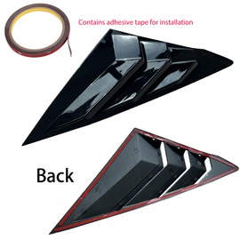 KEALAS for 11th Gen Civic Sedan Sport Style Rear Side Window Louvers Air Vent Scoop Shades Cover Trim for Honda Civic Sedan 2022 2023 2024 2025-Glossy Black
