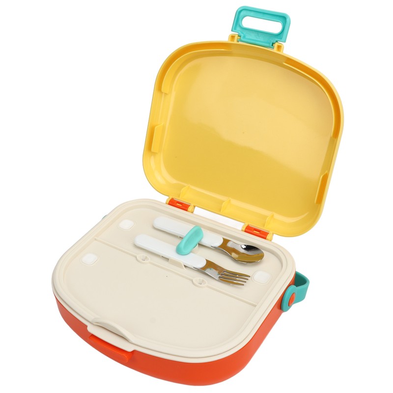 Bento Lunch Box ABS Separate Compartments with Buckle Handle Leakage