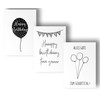 Freyheit 12 x Stylish Birthday Cards (A6 Format) Black and