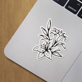 Decal Stickers of Lily Flower 2 Premium Indoor (No Waterproof) Vinyl Decal Stickers for Laptop Phone Accessory Helmet Car Window Mug Tuber Cup Door Wall Decoration ANDVER3599312BL