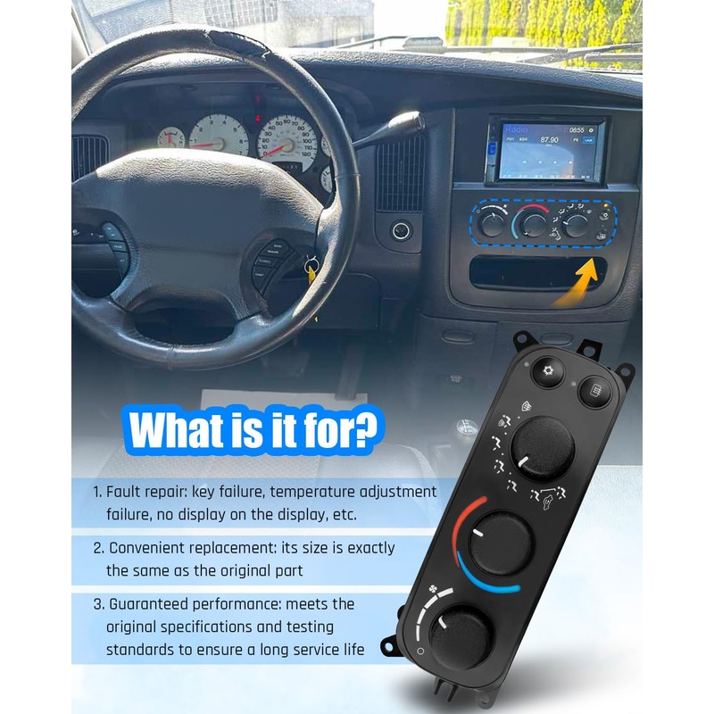 599-212 Climate Control Module Fit for Dodge Ram 1500/2500/3500 2002-2005，Fit