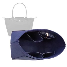 Lckaey Bag Organizer for le pliage tote large organizer insert Handbags Folding Tote Bag Inside 1014navyblue-L