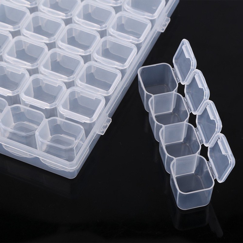 Monthly Pill Organizer,Clear Plastic 28 Slots Adjustable Oversized Pill Box