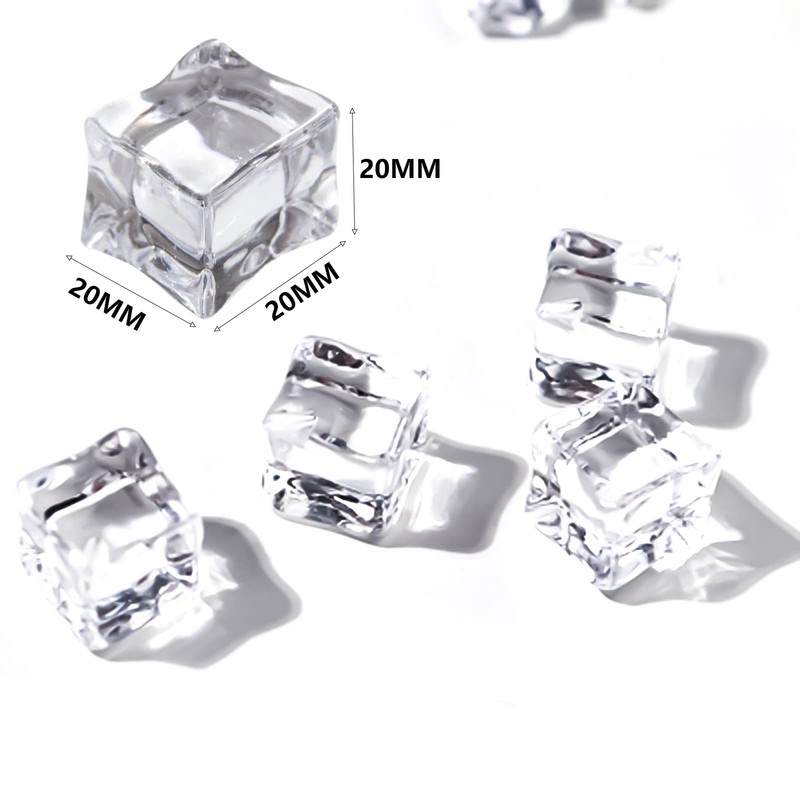 50 Piece 20 * 20MM Fake Ice Cubes Acrylic Plastic