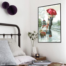 Cukol Cross Stitch Set, Pre-Printed Adult Romantic Embroidery Templates, Embroidery Pictures, Pre-Printed Cross Stitch Embroidery Kit, Embroidery Kit, Embroidery Set, Embroidery Set for Adults, 11ct