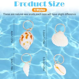 80 Pcs Seashell Conch Dreadlock Rings Charms Boho Summer Beach Style Braided Hair Ornaments Vintage Hair Braiding Decorative Dreadlock Clips Charm Dec