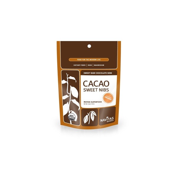 Organic Sweetened Cacao Nibs, 4 oz ( 2-Pack)