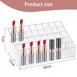 Organizador De Pintalabios acrílico transparente Con 40 Compartimentos, Rejillas Brillo De Labios, Cajas De Maquillaje De Escritorio, Soporte Para Lápices Labiales Brillo De Labios Rímel