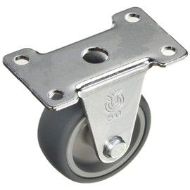 Yuei Caster: E Series ER Type Fixed Caster Elastomer Wheel, Wheel Diameter φ50, Manufacturer Model: ER-50EL