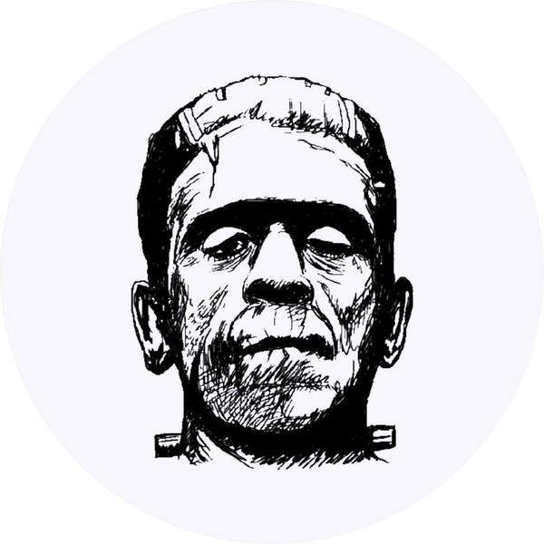 24 x 40mm Round 'Frankenstein' Stickers (SK00037192)