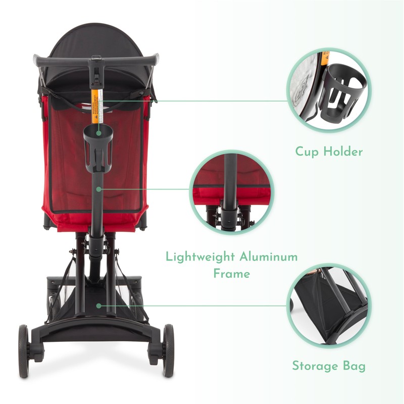 évolur Roamer Ultra Lightweight Stroller, Compact One-Hand Self-Standing Fold Travel