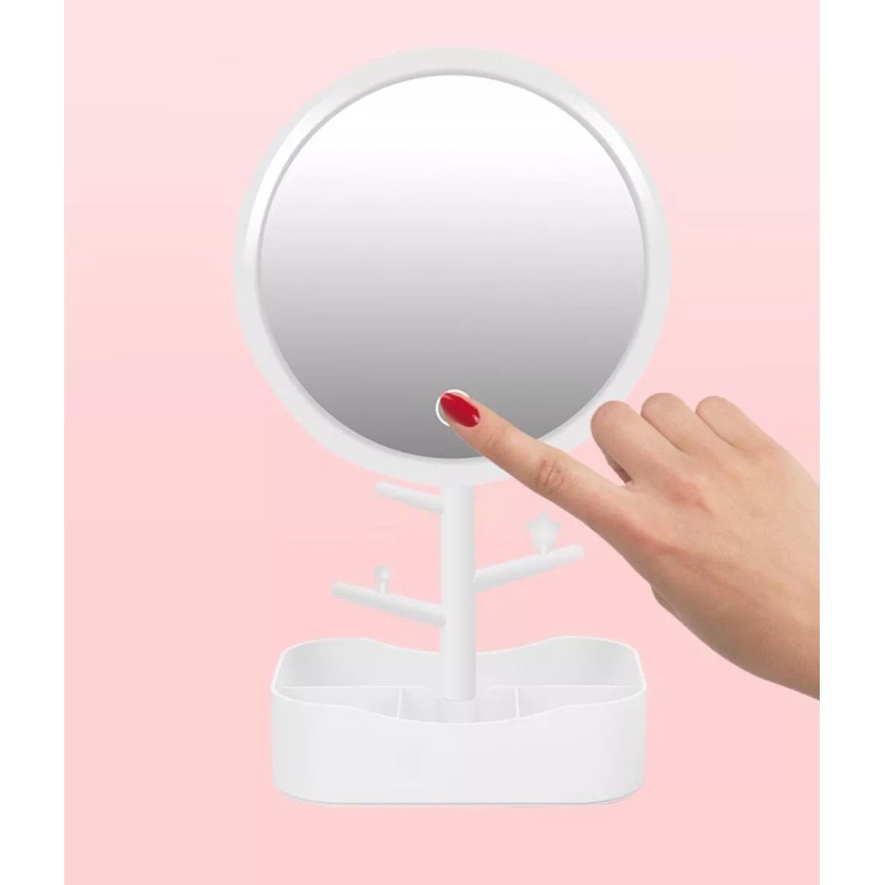 Espejo Para Maquillaje Tocador Con 3 Luz Led Recargable Usb