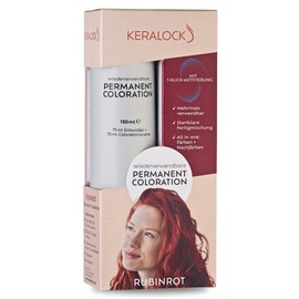 Keralock Permanent Hair Color - 150ml, No Premix Needed, Reusable for Up to 4 Months - All-in-One Dye with Conditioner & Brush (Ruby Red, 150ml)