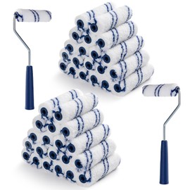 40 Pack 4 Inch Microfiber Paint Roller, Small Paint Roller Covers with 2Pcs Anti Rust Metal Roller Frames, Mini Paint Rollers for House Painting, Wall Painting Tool