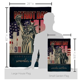 Breeze Decor Our Fallen Heroes Burlap Garden House Flag-Kit Americana Patriot Day World Planet Peace Environment Awareness United State American Banner Small Yard Gift Double-Sided, Made in USA