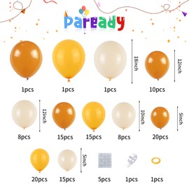 Orange Yellow Balloons Garland Arch Kit, Hermes Orange Yellow Sand White Balloons Arch for Sunshine Baby Shower Sunflower Birthday Wedding Tangerine Theme Party Decorations