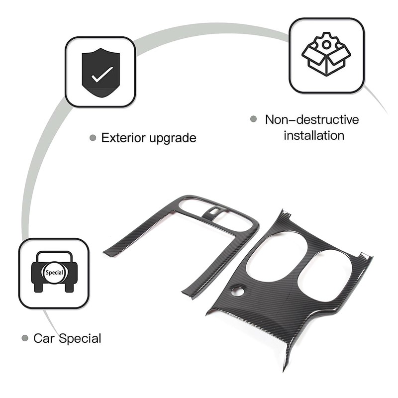 PIUGILH Car Console Gear Shift Panel Trim Cover for Corvette