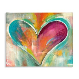 Stupell Industries Abstract Textural Heart Painting, Designed By Kami Lerner, 20 x 16, Canvas Wall Art