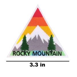 PatchClub Rocky Mountain, Adventure Outdoors Hiking National Parks Triangle Patch, 3.3 in - Colorful Embroidered Cool Iron On/Sew On Patches