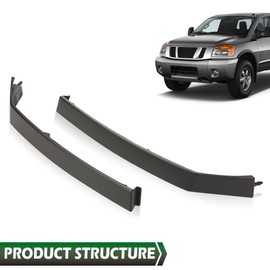 GRAND ORANGE Bumper Filler, Compatible with 2004-2013 Nissan Titan Armada QX56, Headlight Molding Trims #622357S300#622347S300