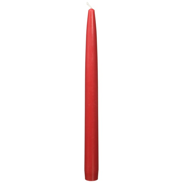 Zest Candle 12-Piece Taper Candles, 10-Inch, Red