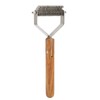 Pet Undercoat Rake Brush Double Sided Knots Removal Massage Wood
