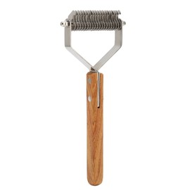 Pet Undercoat Rake Brush Double Sided Knots Removal Massage Wood Handle Pet Deshedding Comb for Dog Puppy Cat