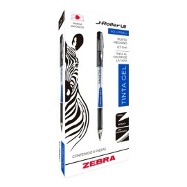 Zebra J-roller Le Rollerball Tinta Gel 0.7 Mm Caja 6 Piezas Azul