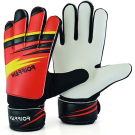 warrior gears Goalkeeper Gloves Kids, Football Goal Keepers Gloves for Kids, Goalie Gloves Kids with Double Wrist Protection, Kids Junior Goalkeeper Gloves - Red, 8 - For M-L Adults