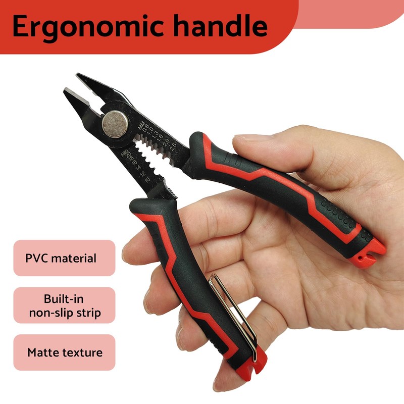 BACSHBY 3-in-1 Side Cutters, Wire Strippers, Cutting Pliers, Multifunctional Precision