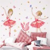Ballerina Wall Stickers,Fairy Stickers,Princess Wall Decals Detachable Ballet Girl Decoration