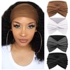 DRESHOW Paquete de 4 diademas de turbante para mujer, anchas
