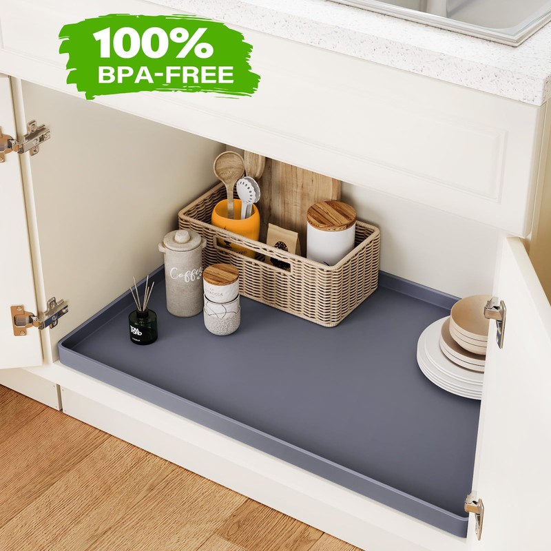 FLATO Waterproof Under Sink Mat 34" x 19" Shelf Liner