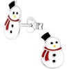 Snowman Earrings 925 Sterling Silver Christmas