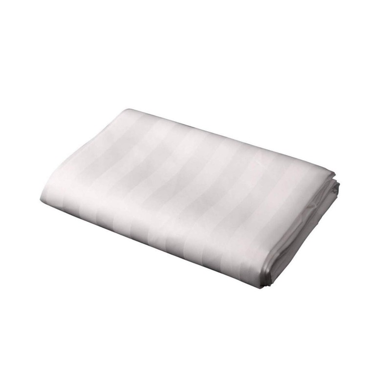 White Satin Stripe Shower Curtain Polyester Fabric - VARIOUS SIZES