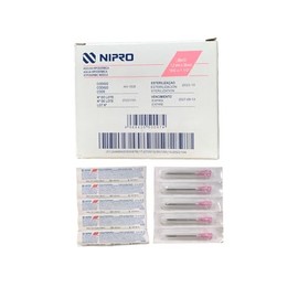 Nipro Aguja Hipodérmica 18G x 1 1/2" Rosa Caja 100 Piezas