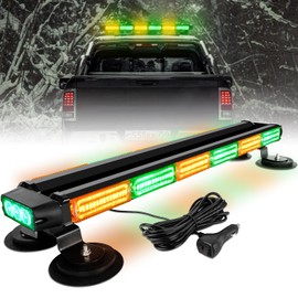 ASPL 26inch 126 LED Rooftop Emergency Strobe Lights Bar Double Side Flashing Safety Warning Traffic Advisor Light Bar Hazard Snow Plow Light for Trucks Vehicles Construction Tow Pickup(Amber/Green)