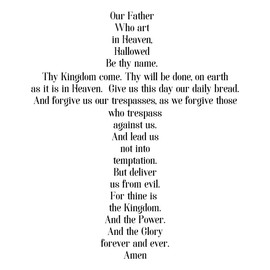 The Lord's Prayer Decal, Our Father Prayer Wall Decor, Scripture Quotes, 30"x 36" Black Print Font