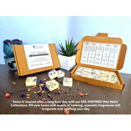 SPA-Inspired Highly Scented Botanical Wax Melts Collections (15 x 13.5g Hand Crafted) - Vegan Friendly & Cruelty Free - Plastic Free - Provide 8 to 10hrs scents/cube - Made in the UK (SPA - INSPIRED)