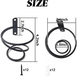 NSBELL 6PCS Spiral Wine Wall Holder, Wall Mounted Wine Rack, Metal Wine Bottle Display Holder for Wine Storage Wall Wine Theme Decor, Black